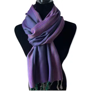 Striped-frame Handwoven Scarf - Very Peri