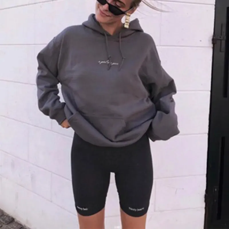 Summer biker shorts women elastic waist skinny fitness korean casual sexy Letter print black shorts pantalones black