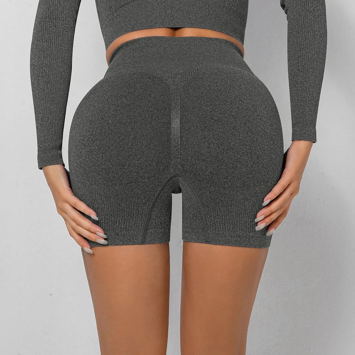 Summer new sports Yoga Sexy Shorts Solid color Seamless High waist Breathable Peach Hip Women's Gym Essential Hip-lifting pants