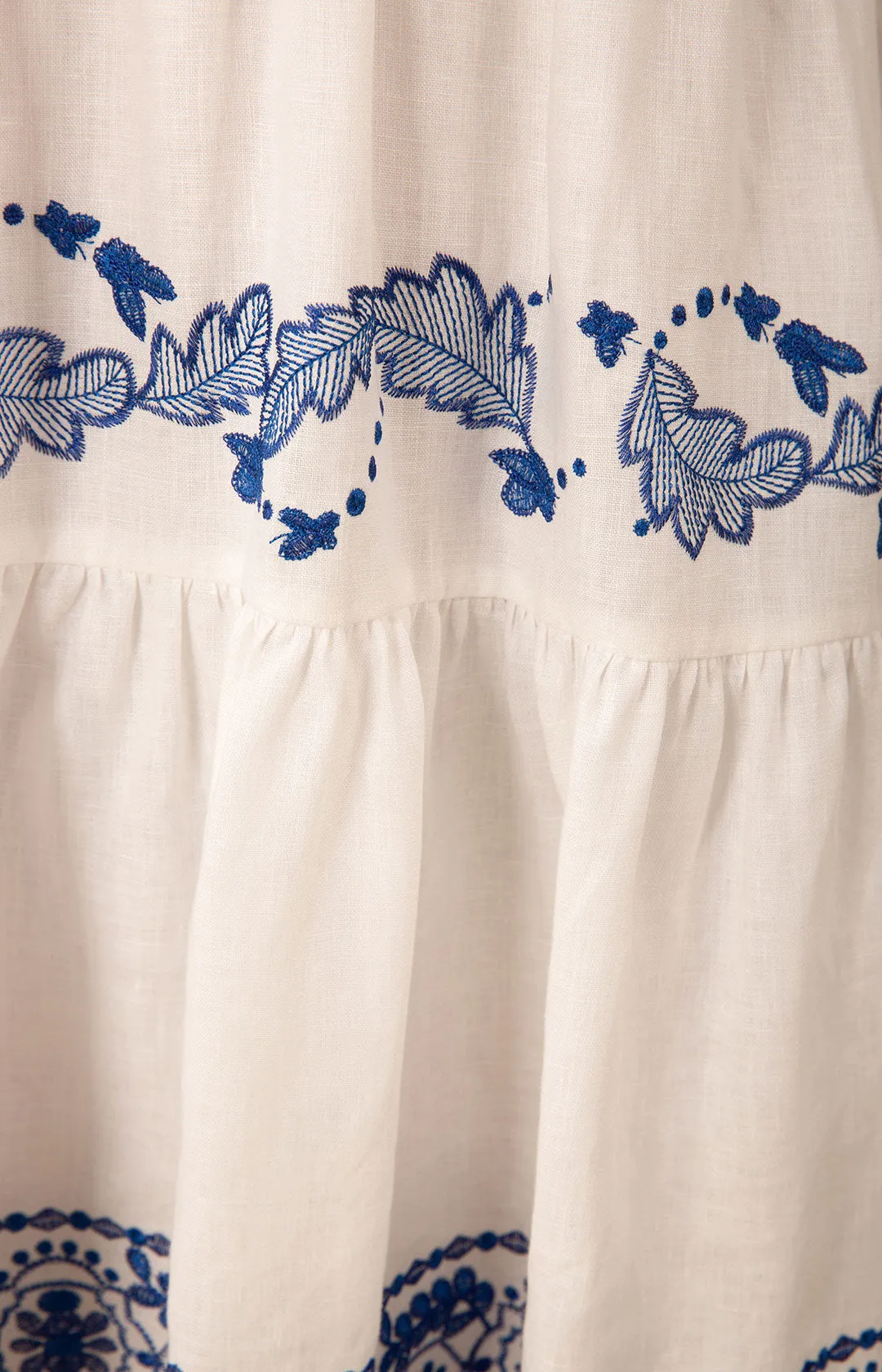 Teagan Embroidered Linen Dress