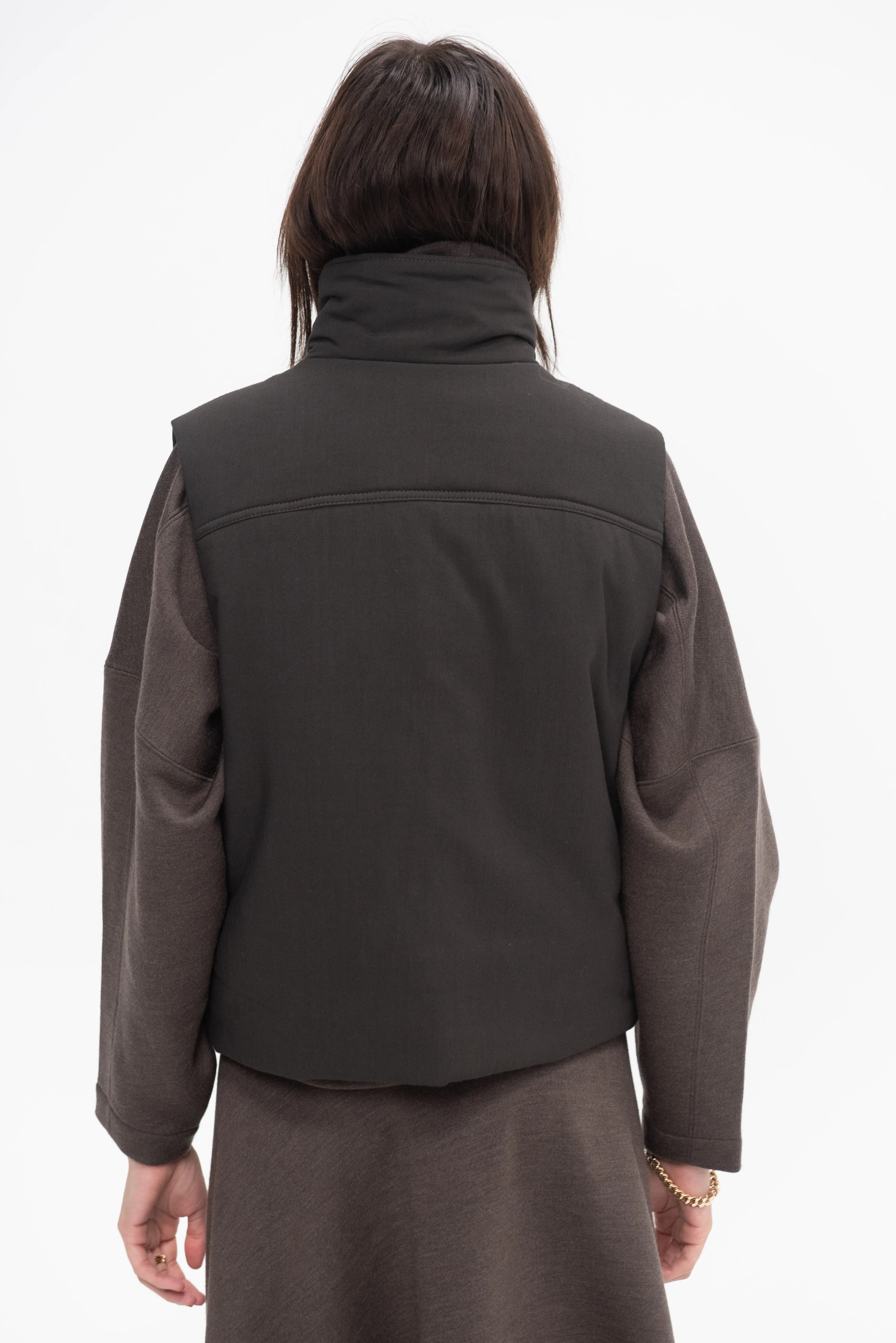 Wadded Gilet, Dark Espresso