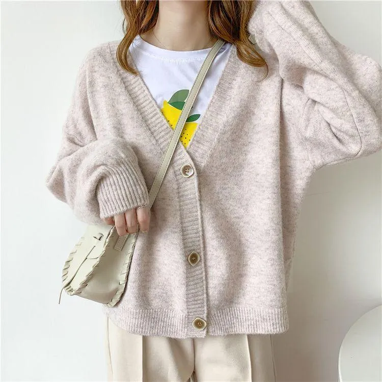 Winter Women Sweater Cardigans - Oversize V neck Knit Cardigans - Girls Outwear Chic Tops (TP4)(TB8C)