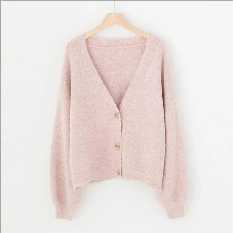 Winter Women Sweater Cardigans - Oversize V neck Knit Cardigans - Girls Outwear Chic Tops (TP4)(TB8C)