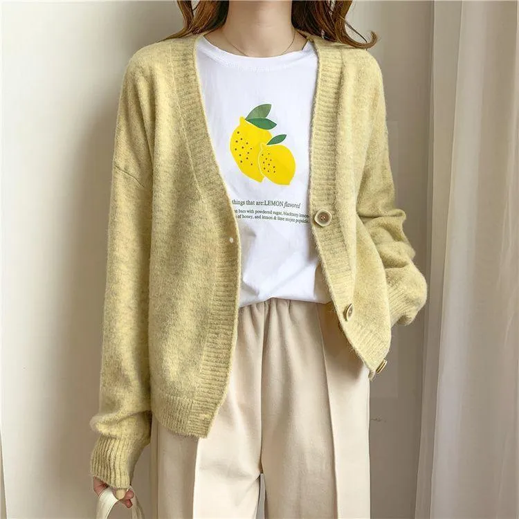 Winter Women Sweater Cardigans - Oversize V neck Knit Cardigans - Girls Outwear Chic Tops (TP4)(TB8C)